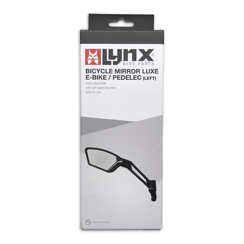 421150 LYNX Rétroviseur de vélo luxe e-bike / speed pedelec (gauche) <-> 118 x 55 mm