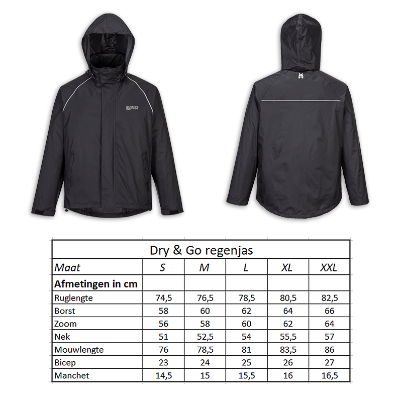 610910.50.XXL LYNX Veste de pluie Dry & Go taille XXL 82.5 x 66 x 64 cm