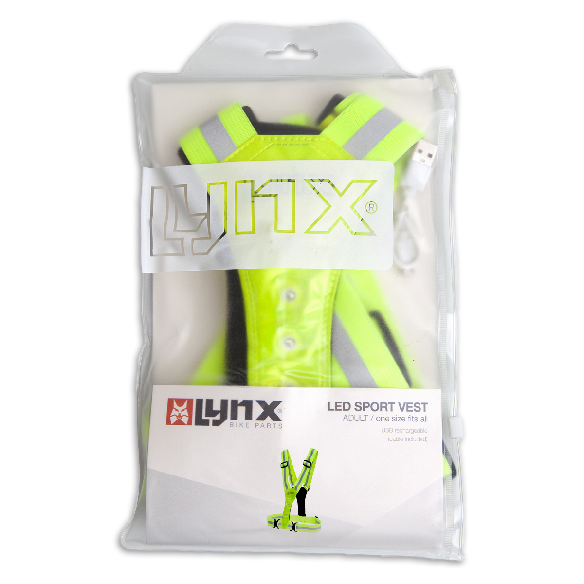 429005.YEL LYNX LED Gilet de réflection USB
