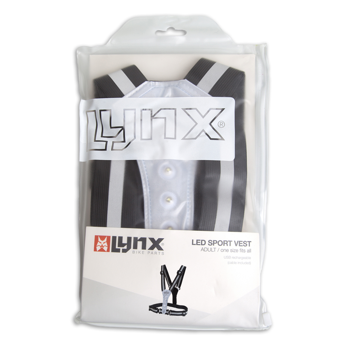 429005.BLA LYNX LED Gilet de réflection USB