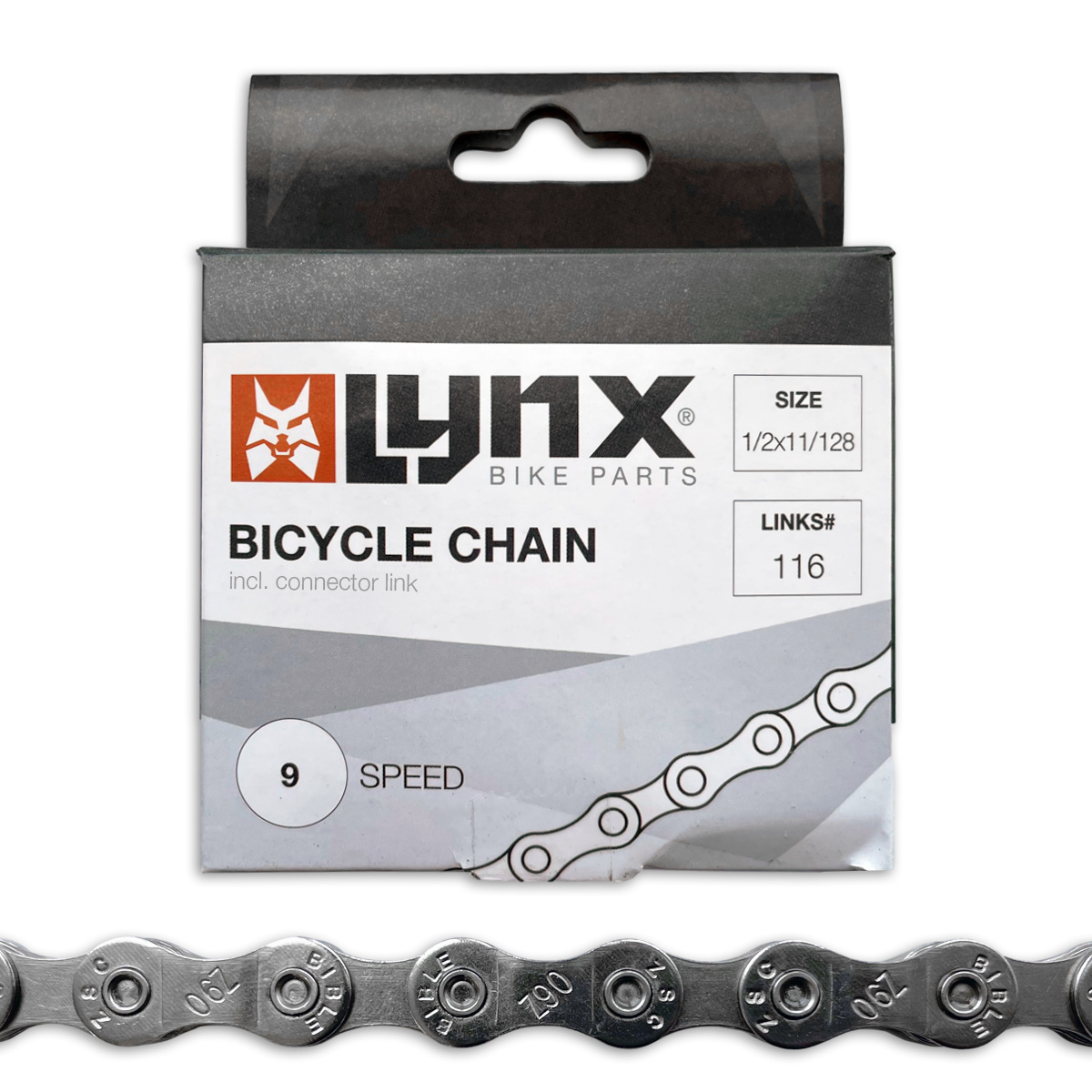440411 LYNX Bicycle chain 9 speed 1/2 x 11/128 Inch - 116L - 6.3 mm