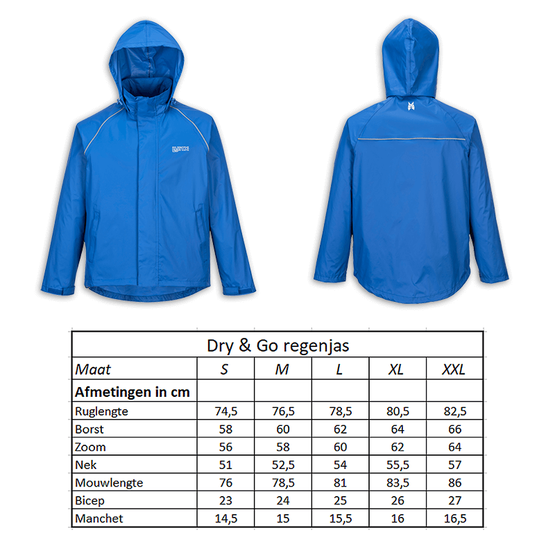610915.10.S LYNX Rain jacket Dry & Go size S 74.5 x 58 x 56 cm