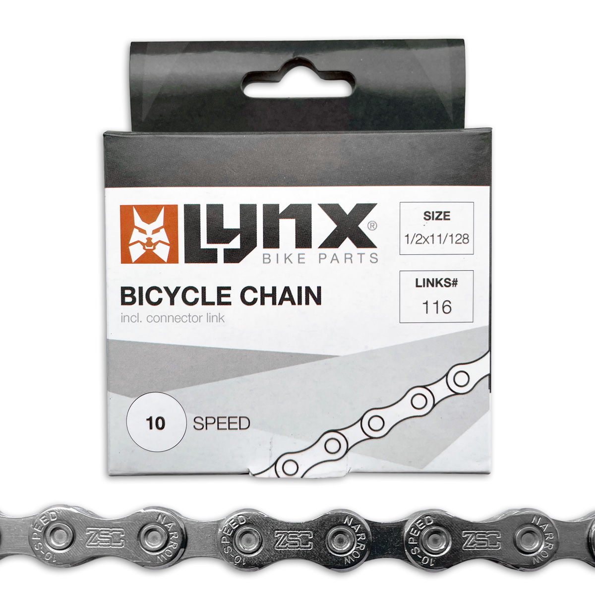 440412 LYNX Bicycle chain 10 speed 1/2 x 11/128 Inch - 116L - 6.2 mm